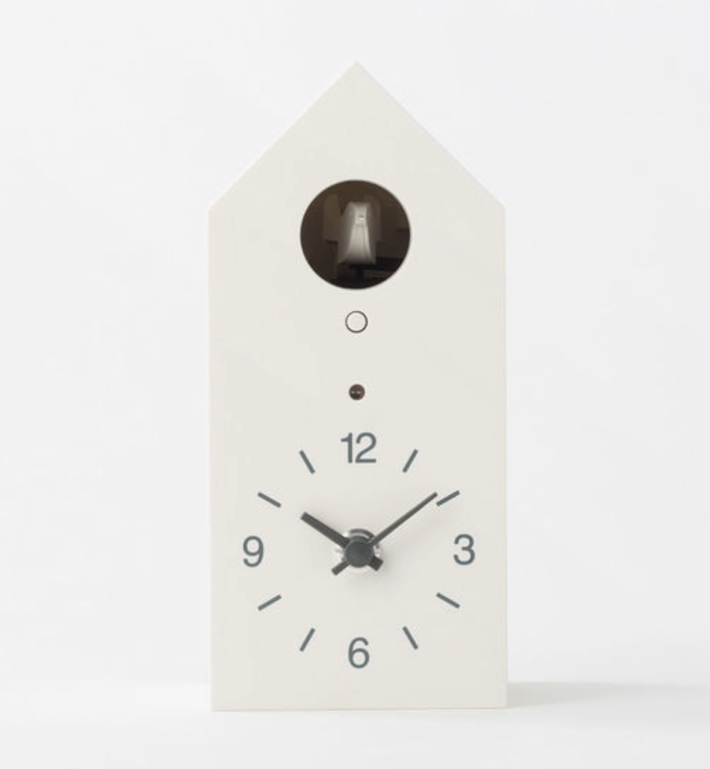 MUJI Mechanical cuckoo Wall or put clock White Japan light sensor