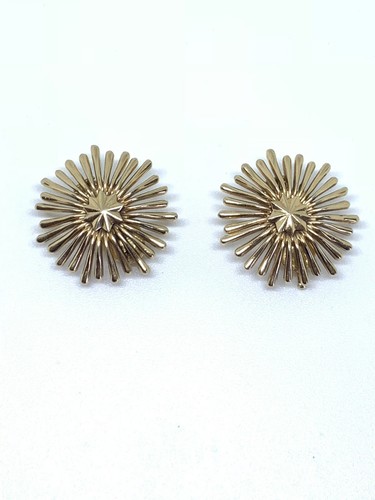 Tiffany & Co 14K Yellow Gold Vintage Starburst Earrings - Picture 7 of 8