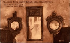 Mission San Juan Battista, California 3 Antique Mirrors Vintage Postcard