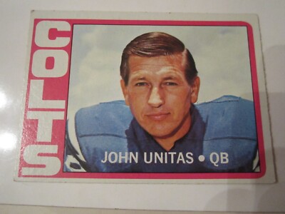 1972 JOHNNY UNITAS TOPPS FOOTBALL CARD #165 MINT CONDITION TUB SC-8