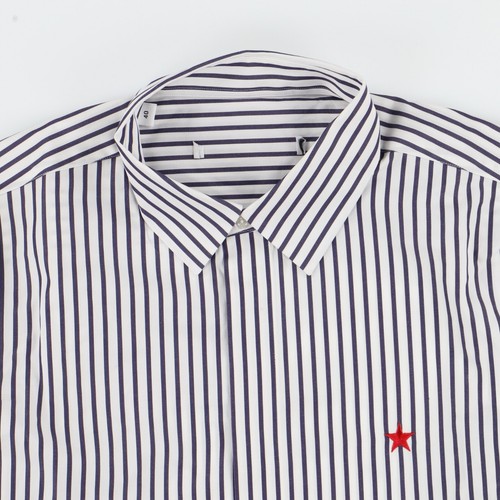 Givenchy Navy Striped Star Embroidery Shirt | Size 40 (M) Slim fit SS20 RRP $590 - Picture 4 of 6