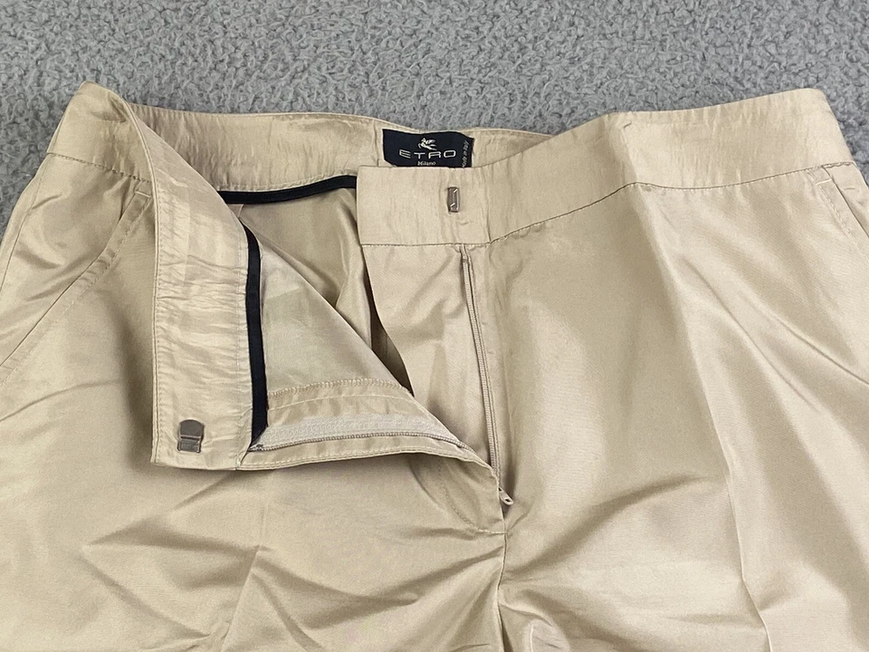 Pantalones para mujer Etro pierna recta 100 % seda talla IT 46 EXC Foto 3 de 4