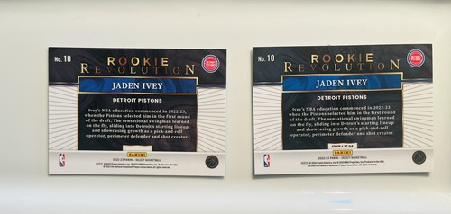 LOT(2) 2022-23 Panini Select Jaden Ivey SILVER Prizm & Base Rookie Revolution 10 - Picture 2 of 4