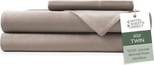 3 Piece Twin Bed Sheet Set Sand Deep Pocket Viscose Luxury Soft Bedding