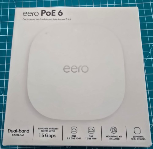 Eero PoE 6 - Ceiling/wall mountable Dual-band Wi-Fi 6 Access Point, PoE Powered