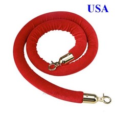 Red Velvet Rope Crowd Control Queue Line Barrier For Stanchion Post #170532