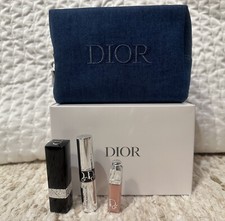 4PC Dior gift set pouch lipstick/full size mascara lip gloss