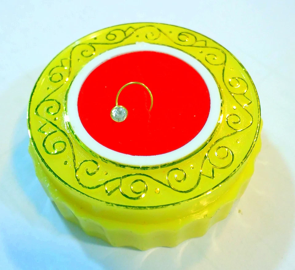 Anillo pasador nariz oro 18k 0,4 cm piedra blanca joya simple internacional INDIA Foto 2 de 4