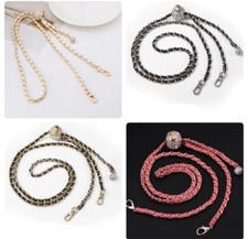 Leather Luxury Bag Replacement Adjustable Rhinestone Chain Shoulder Strap