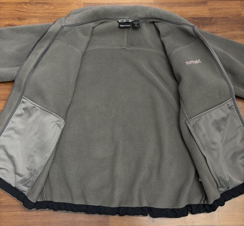 Marmot Trail Fleece Full Zip Jacket Gray Vented Men's Size Medium Outdoor Hike - Picture 12 of 15