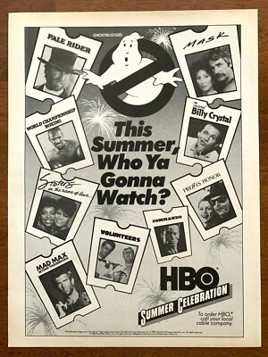1986 HBO Summer Celebration Vintage Print Ad/Poster Movies Ghostbusters Mad Max 