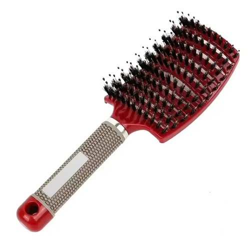 Spazzola per capelli districante spazzola per capelli setole e nylon donna capelli ricci bagnati cuoio capelluto - Foto 9 di 20