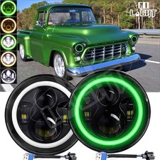 Halo 7 Inch Round Led Headlight Hilo Green Drl Dot Fit Chevy Truck Camaro C10 Halo 7 Inch Round Led Headlight Hilo Green Drl Dot Fit Chevy Truck Camaro C10