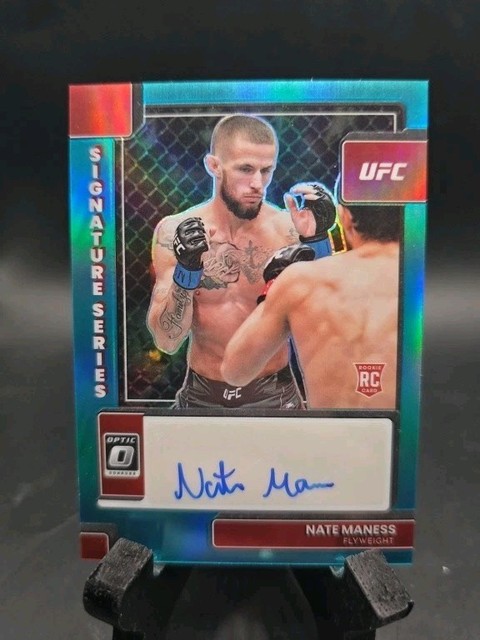 2023 Optic UFC Nate Maness Signatures Aqua Auto /25 Flyweight