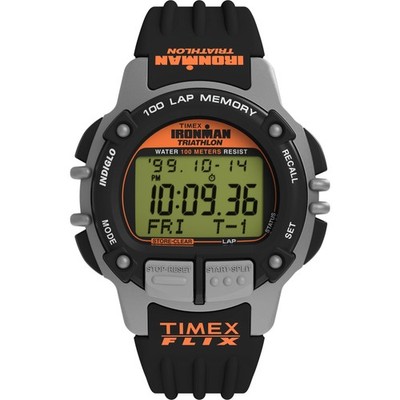 Timex Herren Ironman Flix 100 Lap 42mm Uhrenarmband Digital Neg Display Zifferblatt grün