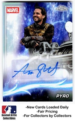 2025 Topps Chrome Marvel Studios Aaron Stanford Pyro Autographs Deadpool Auto