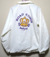 vtg BURBANK ROAD KINGS Jacket MED Hot Rod Club Car Racing 80s/90s Sandy Member