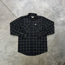 Dixxon Flannel Shirt Stay Gold Pearl Snap Collared Shirt Small Black Gold