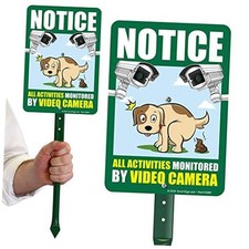 Dog Poop Sign for Yard, Notice All Activities Monitored by Video Camera Sign