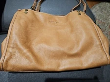 American Leather Co Lenox Triple Entry Satchel Bag Purse Leather Cafe Latte*New*