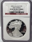 2006 W NGC PF69 ULTRA CAMEO PROOF AMERICAN SILVER EAGLE--CLASSIC BROWN LABEL