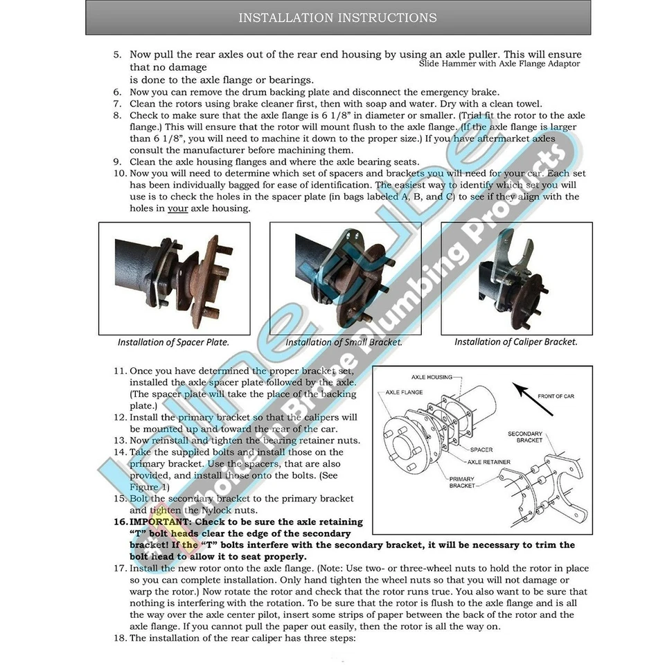 Ford Torino Nuevo Estilo Disco Trasero Conversión Perforado y Ranurado sin Cable Freno E Foto 3 de 4