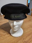Vintage War WW2 USN U.S. Navy Military Wool Sailor Beret Flat Hat Cap ORIGINAL