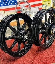 OUTRIGHT Harley Davidson OEM Heritage SOFTAIL  Black 9 Spoke Wheels MAG BEST BUY