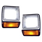For Dodge Ramcharger 86-90 Headlight Bezel Set Driver & Passenger Side Headlight