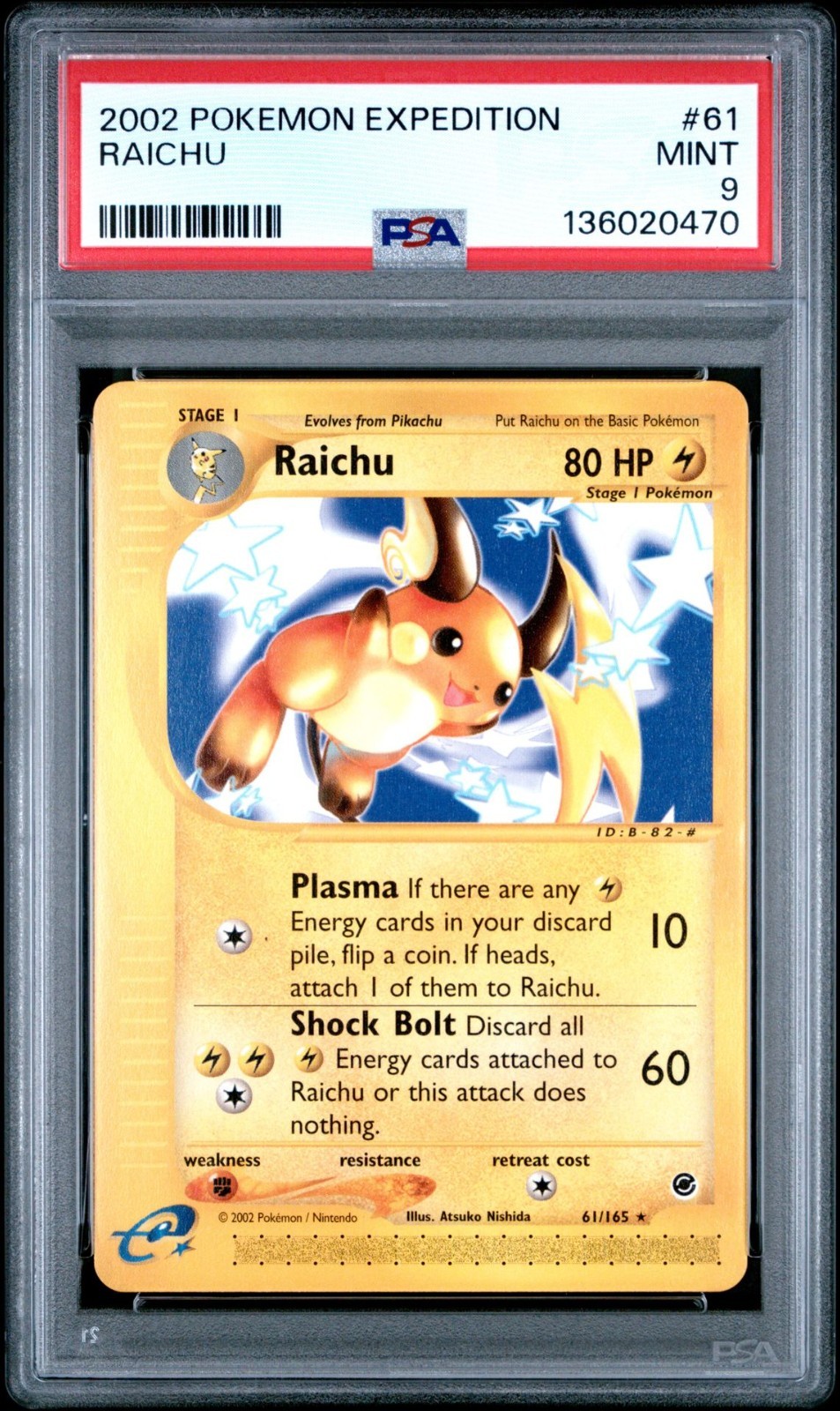 RAICHU POKEMON EXPEDITION 2002 61 PSA 9