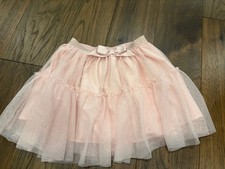 H M Girls Light Pink Tulle Tutu Skirt with Bow Size 6-8Y