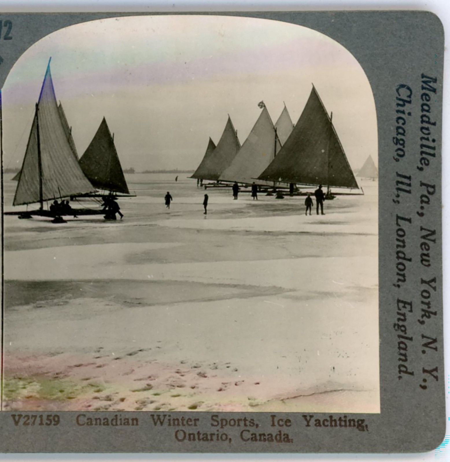 Winter Sports Ice Yachting Ontario Canada Keystone Stereoview