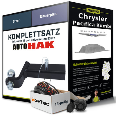 Für CHRYSLER Pacifica Kombi RU Anhängerkupplung starr +eSatz 13pol uni 16- Set
