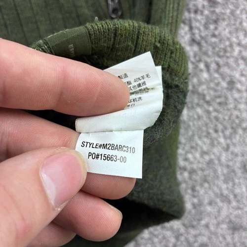 Prana Barclay Sweater Jacket Mens Large Green Wool Blend Ribbed Zip M2BARC310 image 5