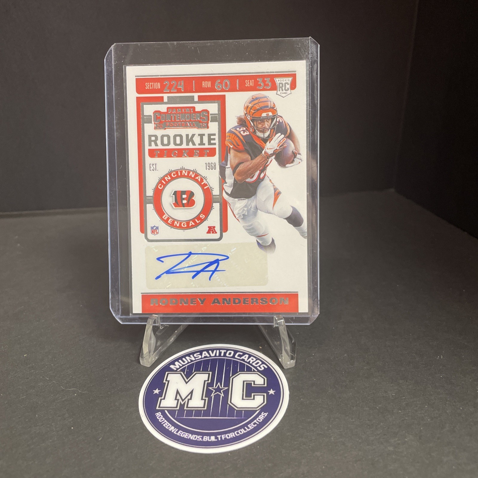 Rodney Anderson Panini Contenders #209 Autograph
