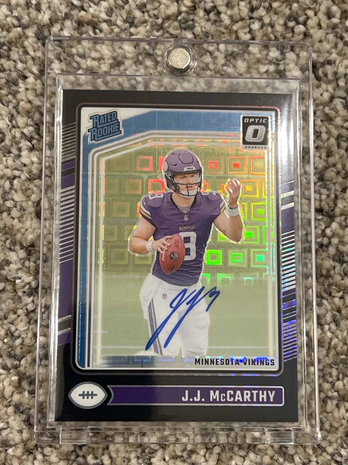 2024 Donruss Optic JJ McCarthy Black Pandora Prizm Rated Rookie Auto /25 SSP RC