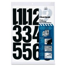 Chartpak Vinyl Numbers - 23 Numbers - 4" - Black CHA01193