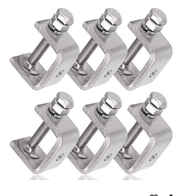 6 Pcs-304 Stainless Steel C-Clamp Heavy Duty-Woodwork-Welding-Building-Household