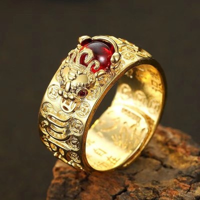 Gold Granat Ring Legierung Ring Grand Appearance Service Life Unikat Design