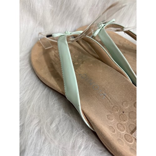 Sandalias de tanga Vionic para mujer con acento de lazo - verde menta, cómodas - Imagen 6 de 7