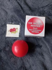 Vintage " Big Red Hooter" Comic Relief 1999 Squeaky Red Nose & Temporary tattoos