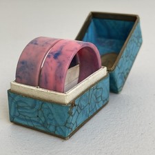 Vintage Birmite Bakelite Napkin Rings Boxed Pair Art Deco