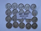 1941 Mercury Dimes Lot of 20 90% Silver  Better Than Avg Circulation 26-1510