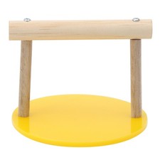 Bird Wooden Perch Standing Frame Stand Pole Plastic Base Chewing Biting