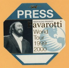 Pavarotti 1999 Concert Tour PRESS Backstage Pass