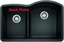 BLANCO, Anthracite 441598 40/60 Double Bowl Undermount Sink, 32" X 21"