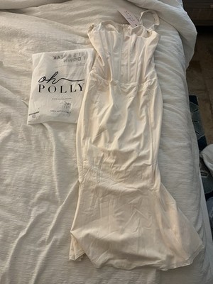 Oh polly Women s esmeralda lace trim pin tucked poplin dress size 6