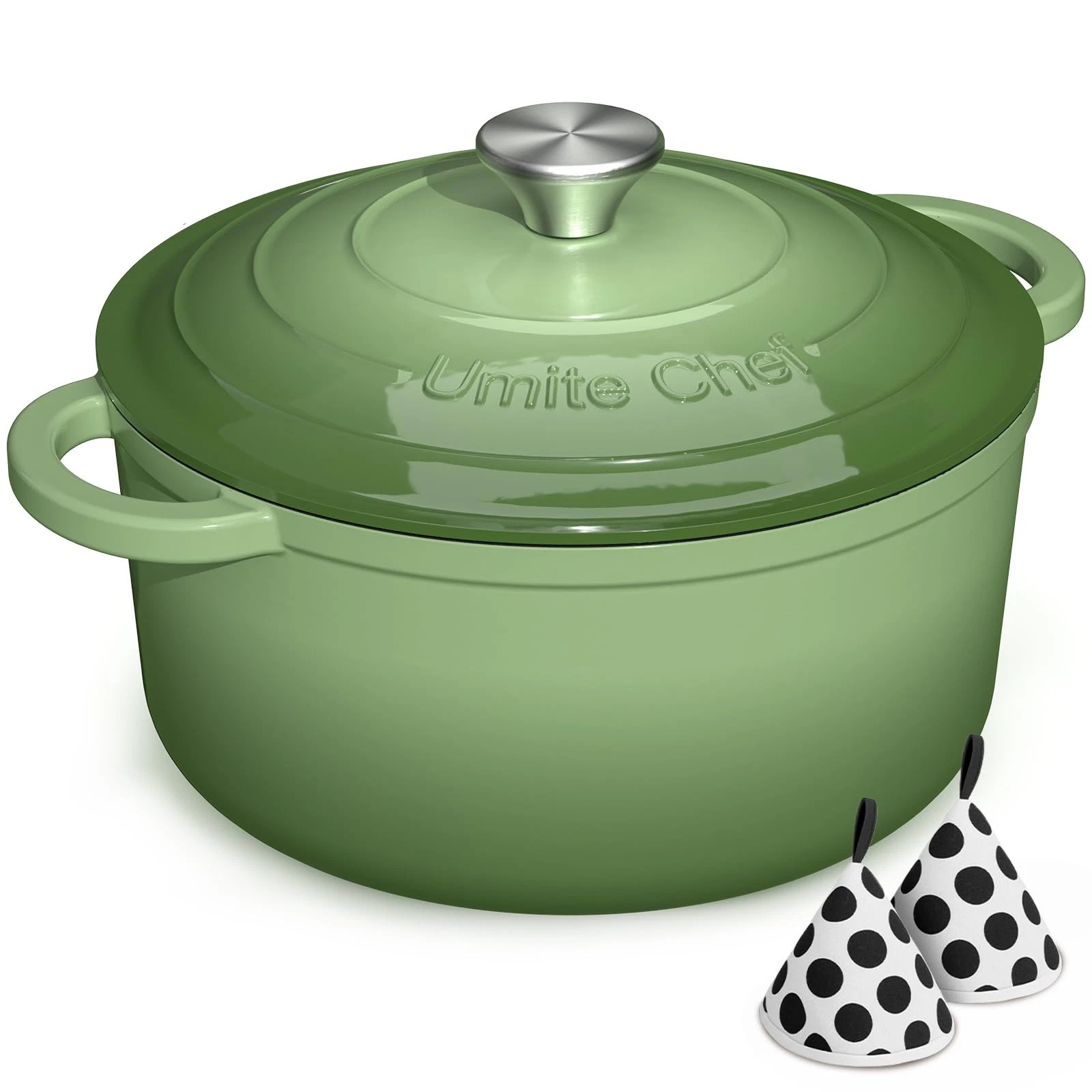 Dutch Oven 7Qt Enameled Cast Iron Heavy Duty Sage Green Umite Chef
Opens in a new window or tab