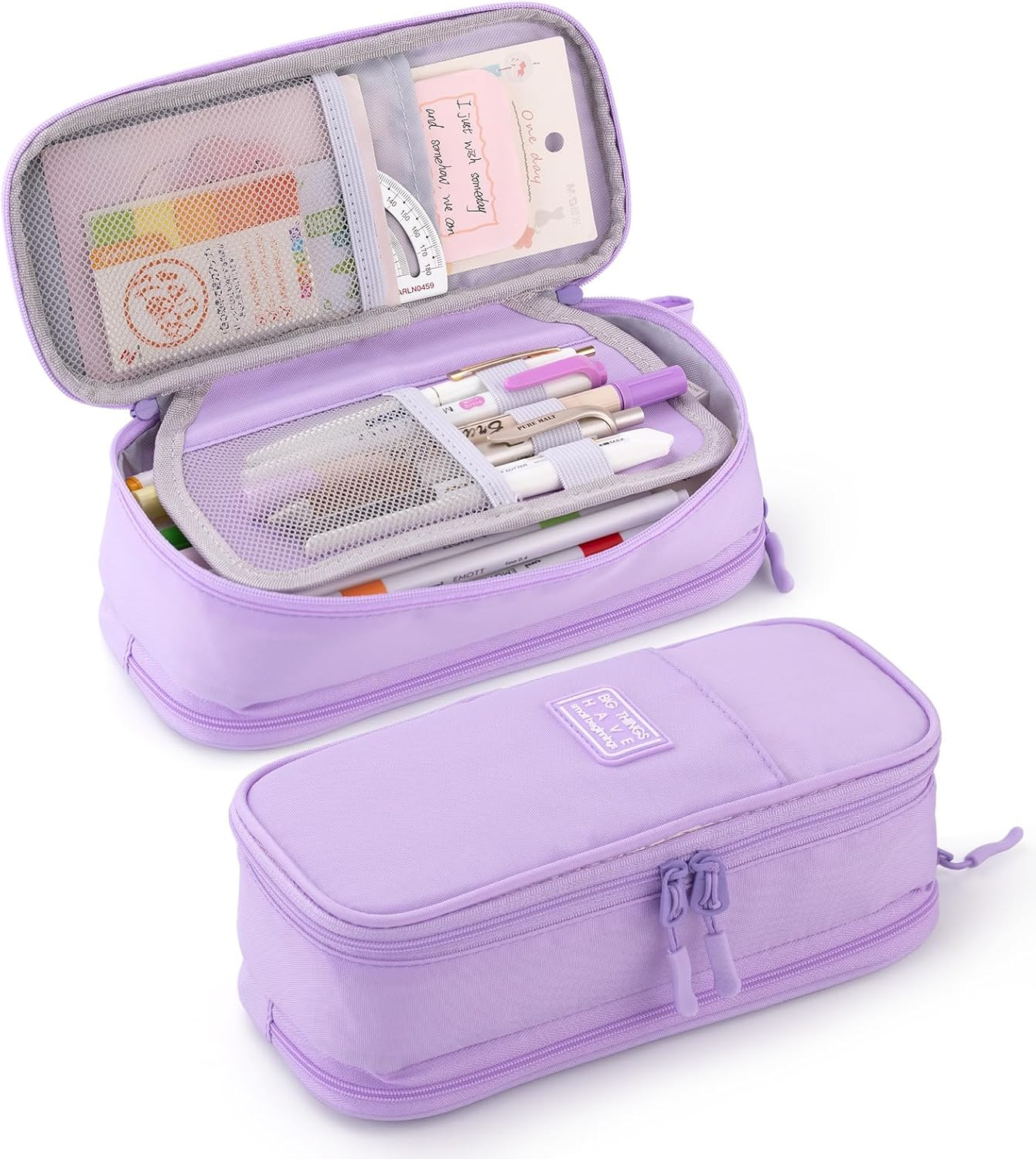 Large Pencil Case Big Storage Pen Pouch Bag with Compartment for School Supplies