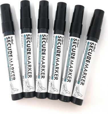 Secure Marker Redacting Pen, (6-Markers)  for Blacking out Private Information (